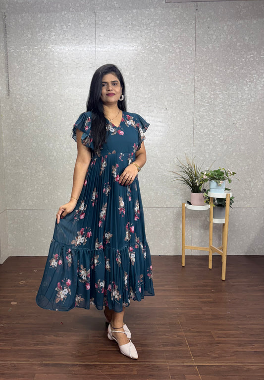 Printed Georget frock-SRF1046C