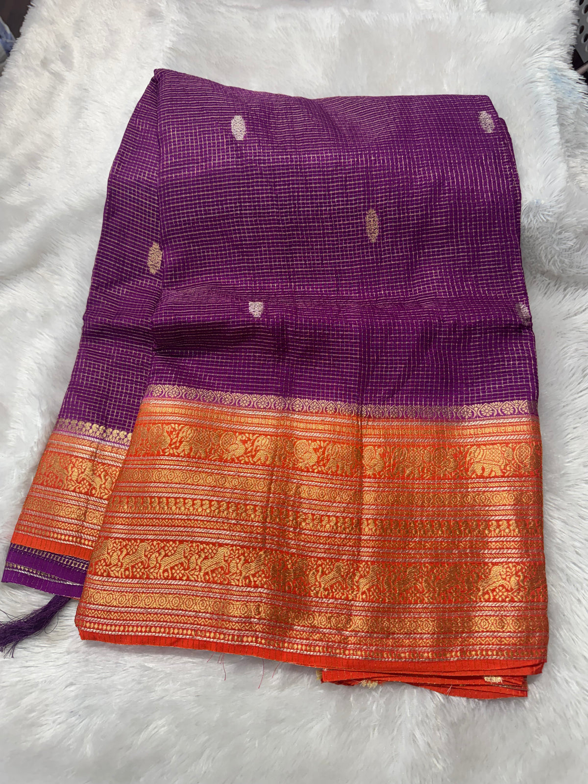 Vintage checks saree-SR1306J