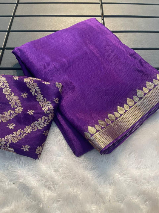 Viscose Chinnon saree-SR1048A