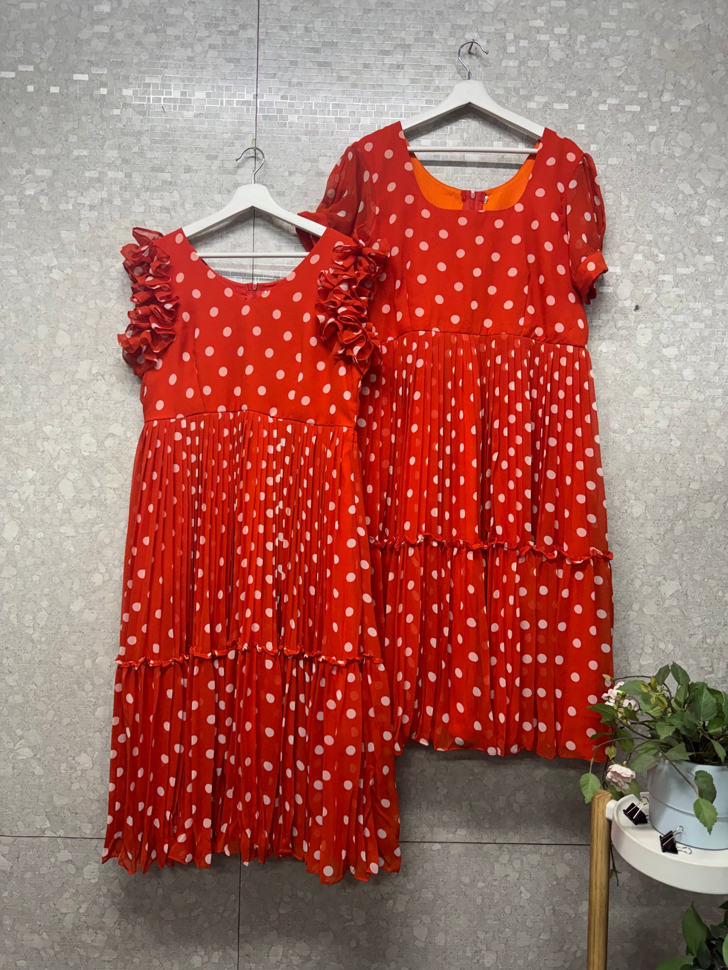 Georget polka dots frock-SRF1054C