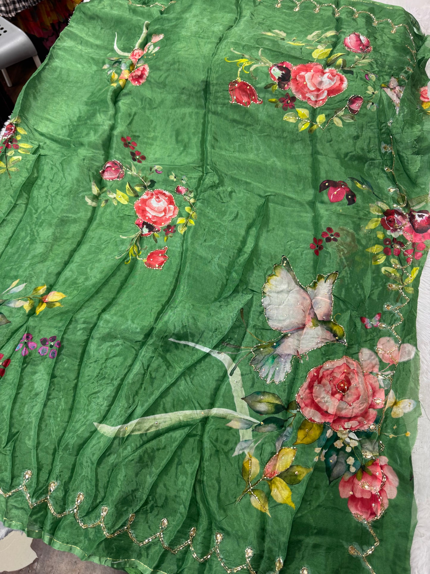 HO silk cock tail saree-SR1218A