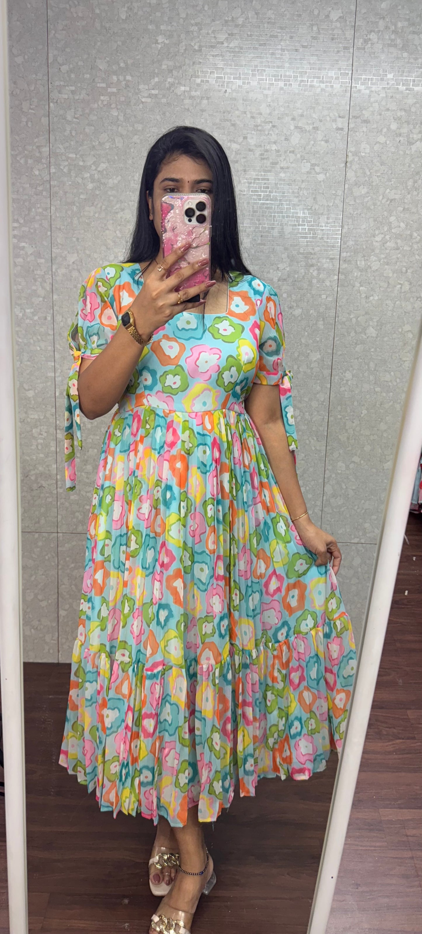 Chiffon doodles frock-SRF1026B