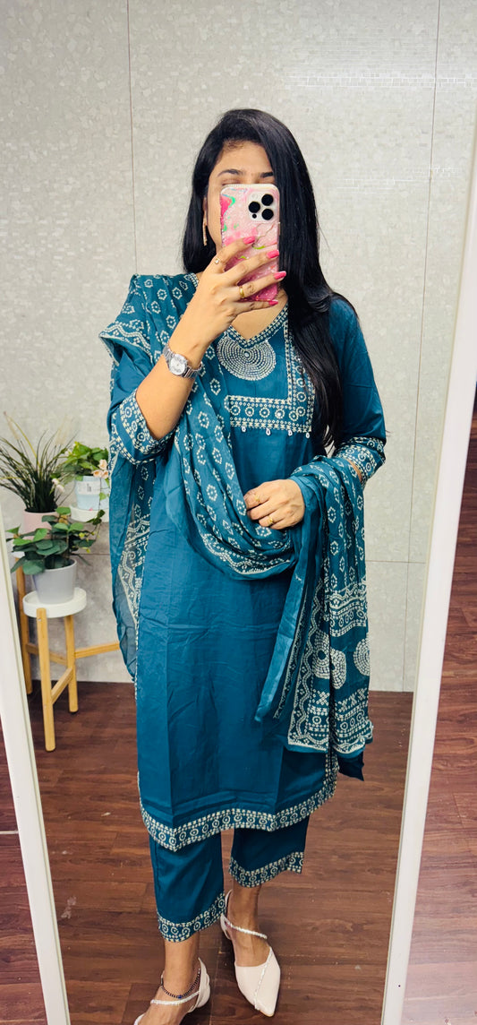 Cotton printed suit-SRS008B