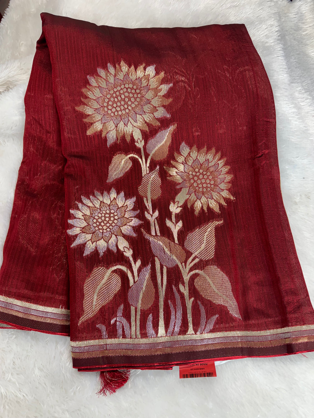 Handloom Tassar Georget saree-SR1314