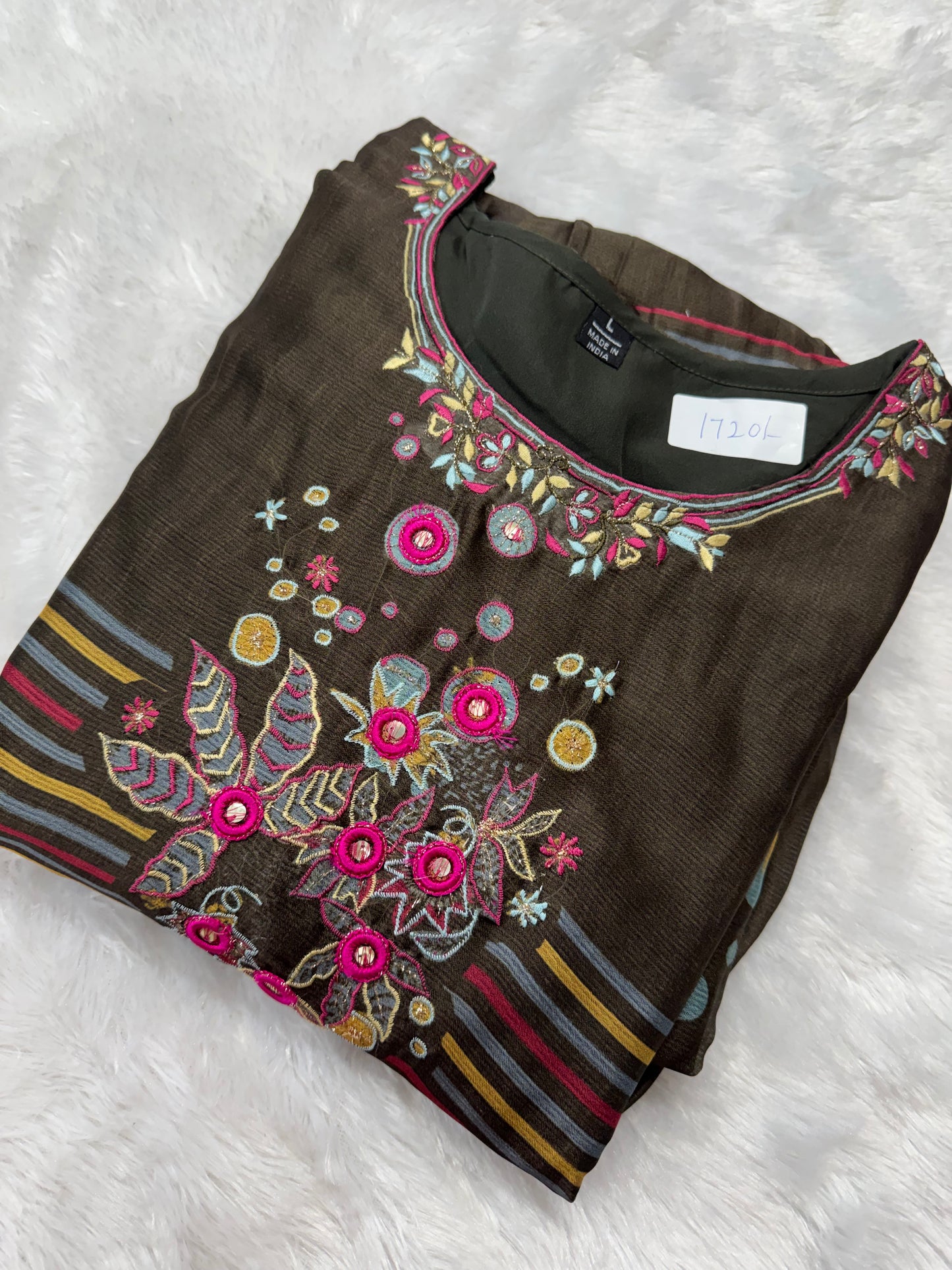 Chiffon embroidery frock -SRS058C