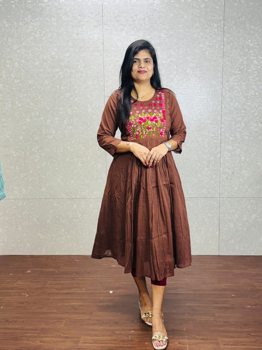 Pure Mulmul Cotton Frocks-SRF2001B