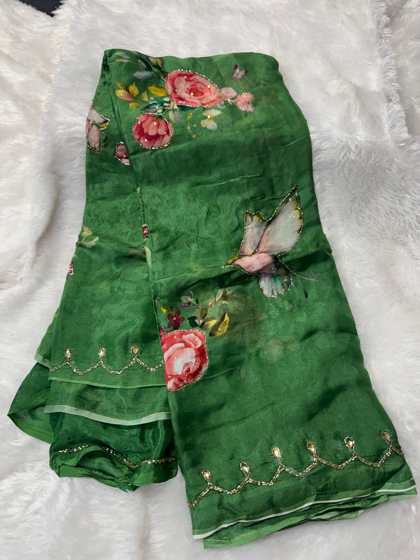 HO silk cock tail saree-SR1218A