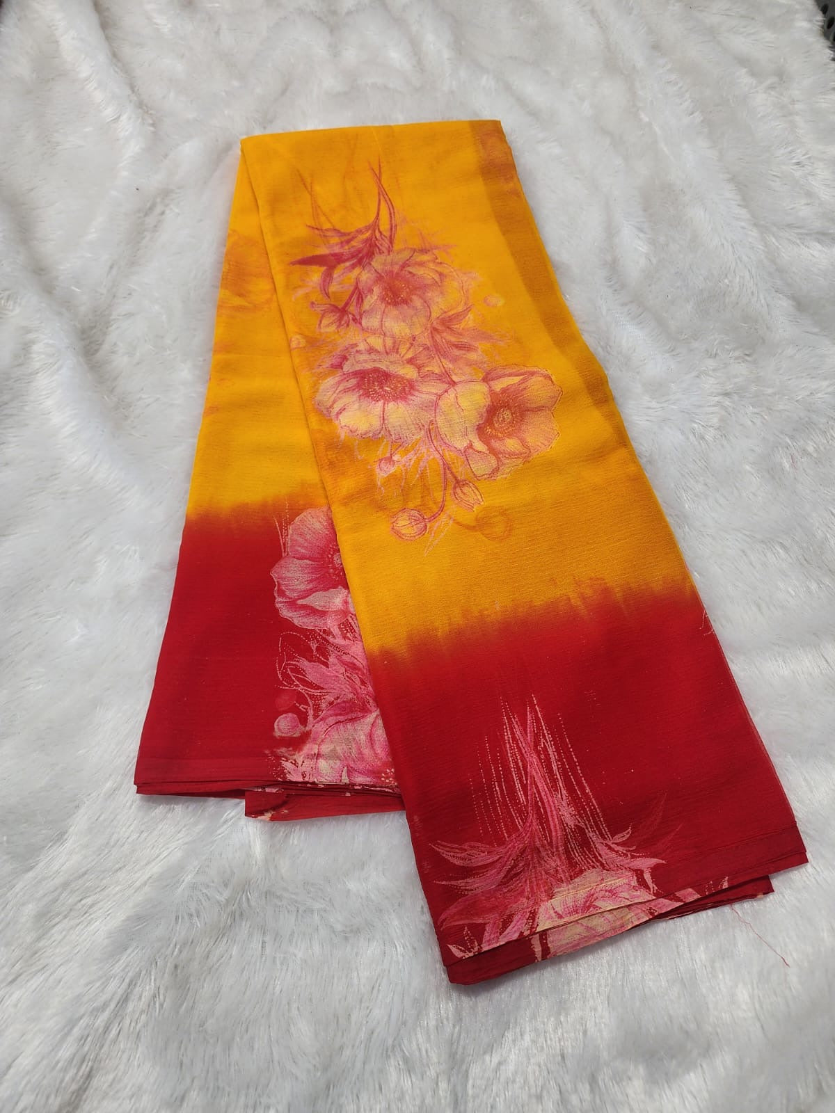Chiffon digital print 2D sarees-SR1235F