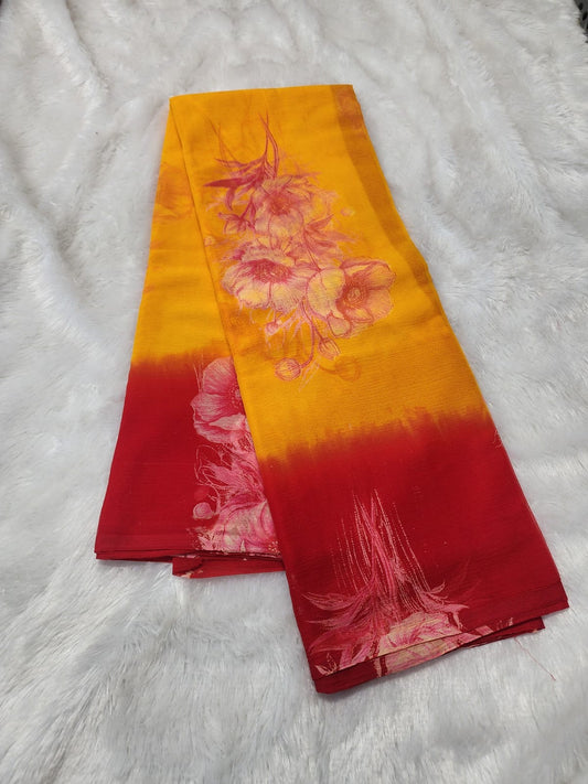 Chiffon digital print 2D sarees-SR1235F