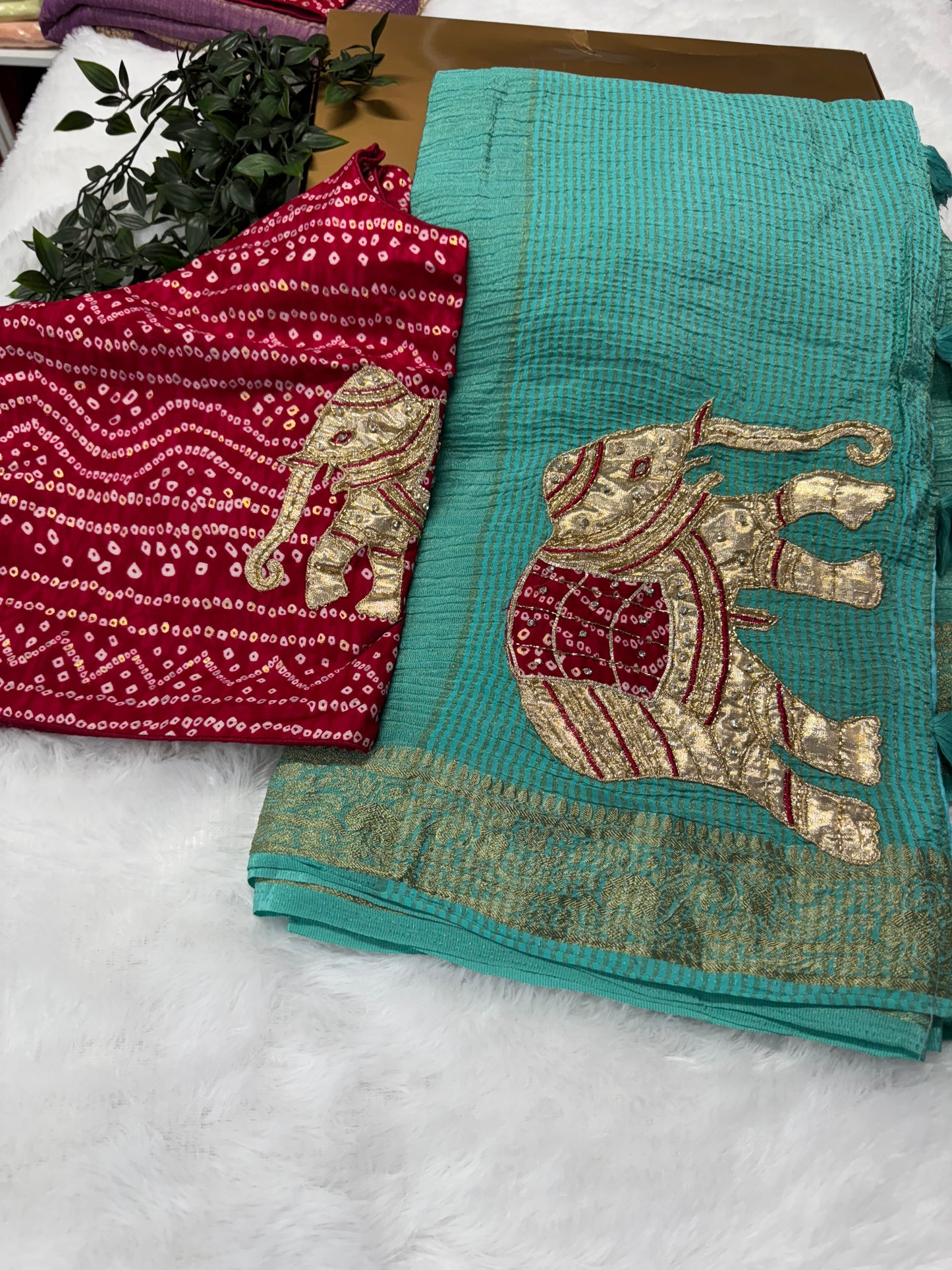 Crush georget tissue saree-SR1024C