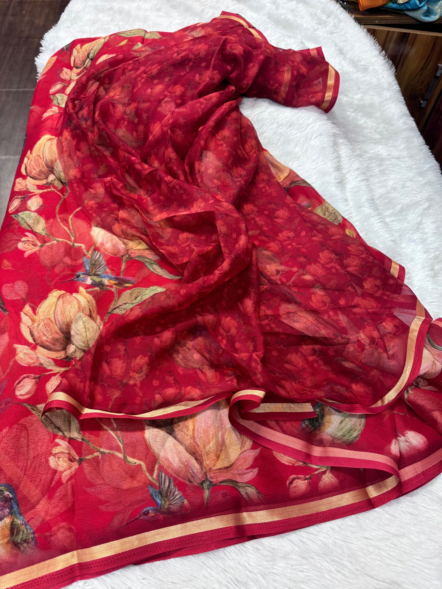 Chiffon floral saree-SR1261A