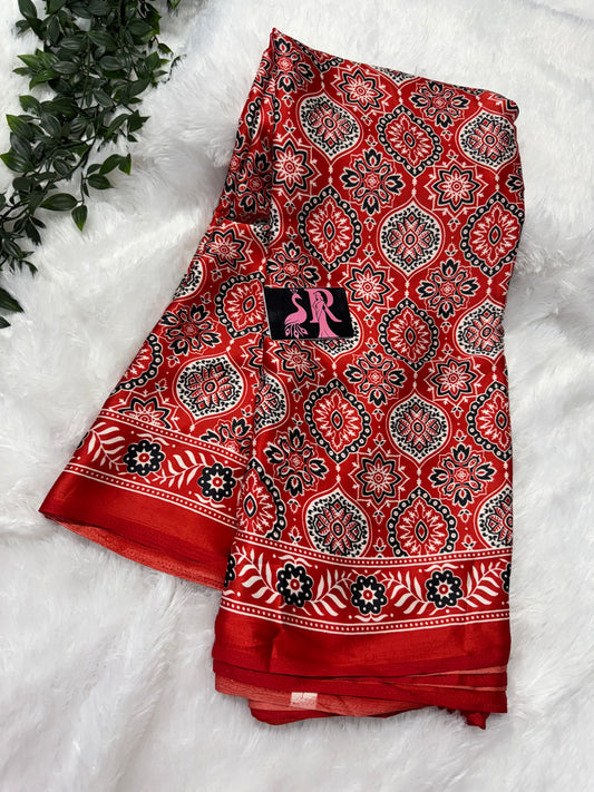 Ajrakh saree-SR1068A