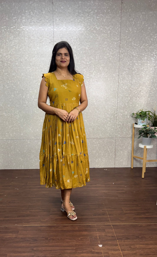 Chanderi frock-SRF1017C