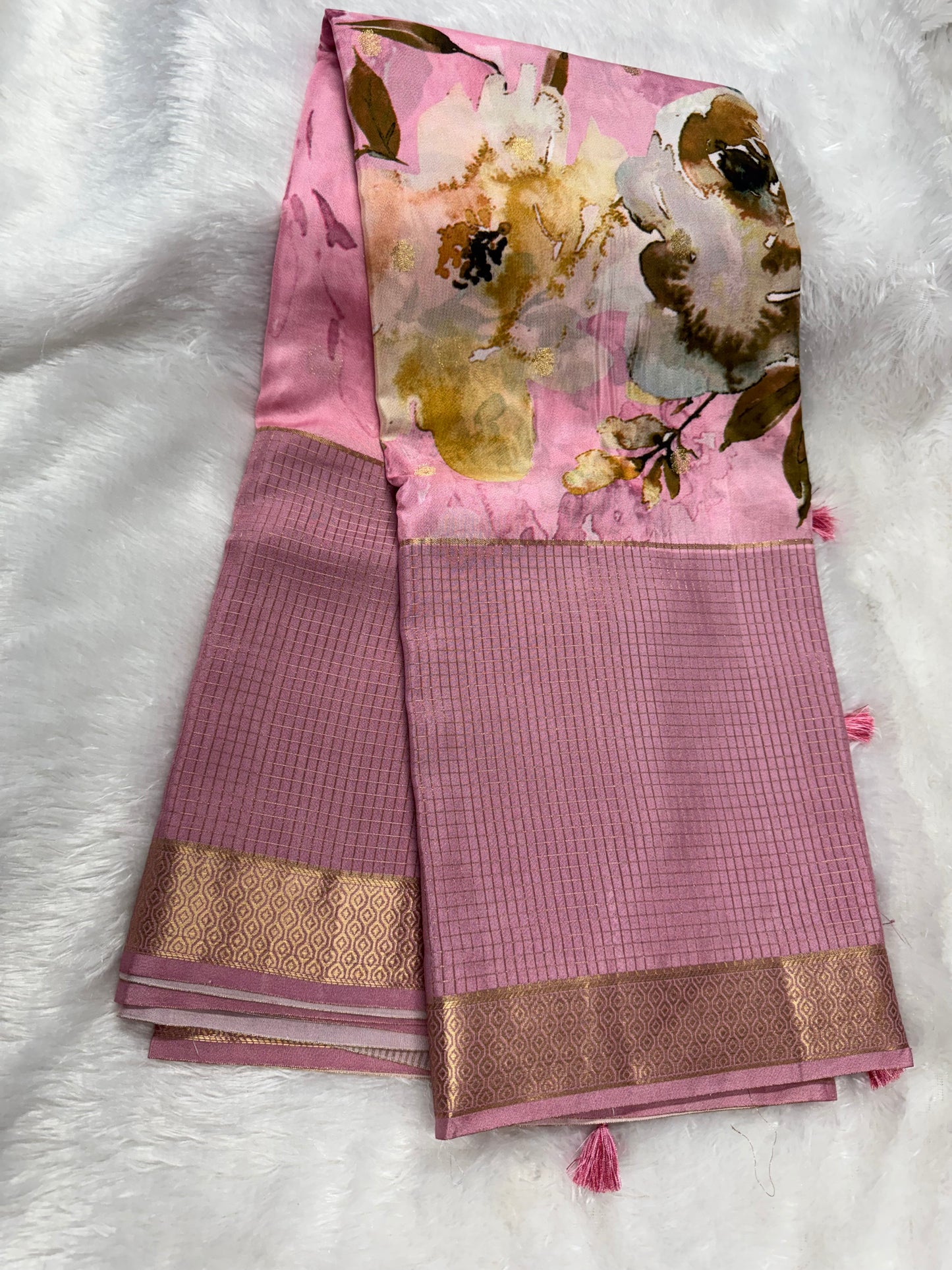 Mysore crepe silk  digital saree-SR1162A