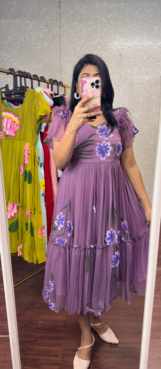Handpainted Georget frock -SRF1072D