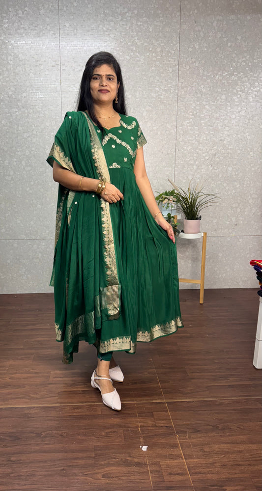Pure Chinnon anarkali-SRA010C