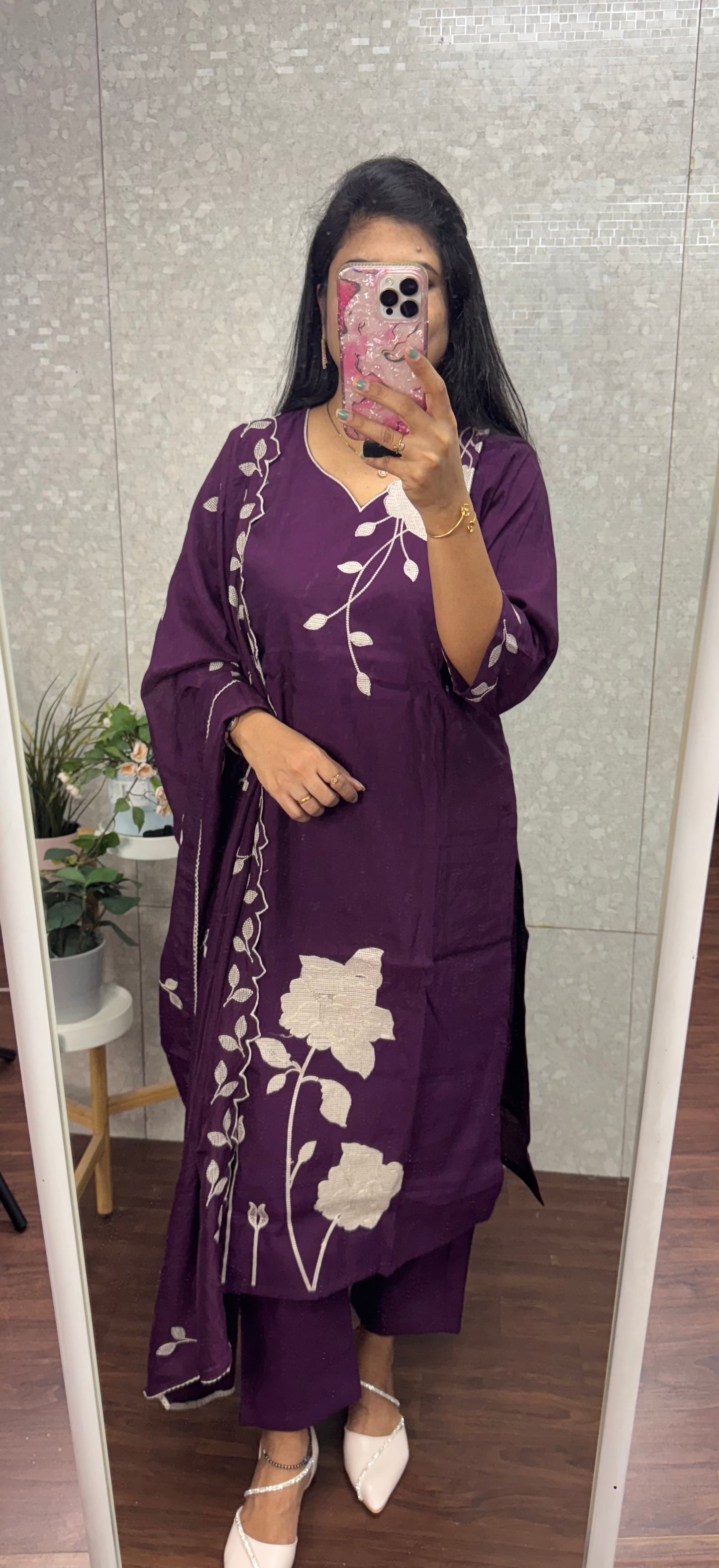 Chanderi suit set-SRS004B
