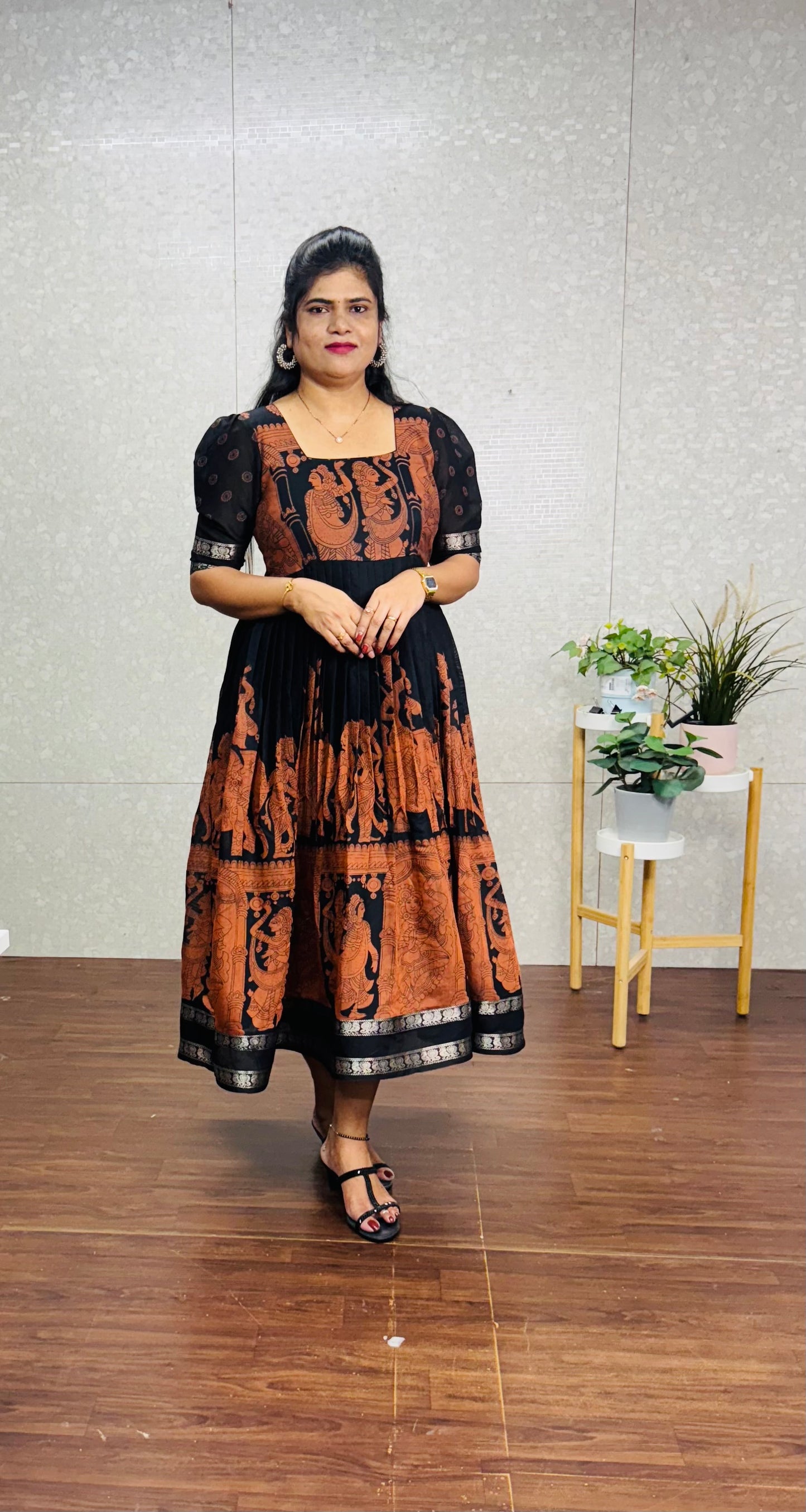 Kalamkari frock-SRF1029B