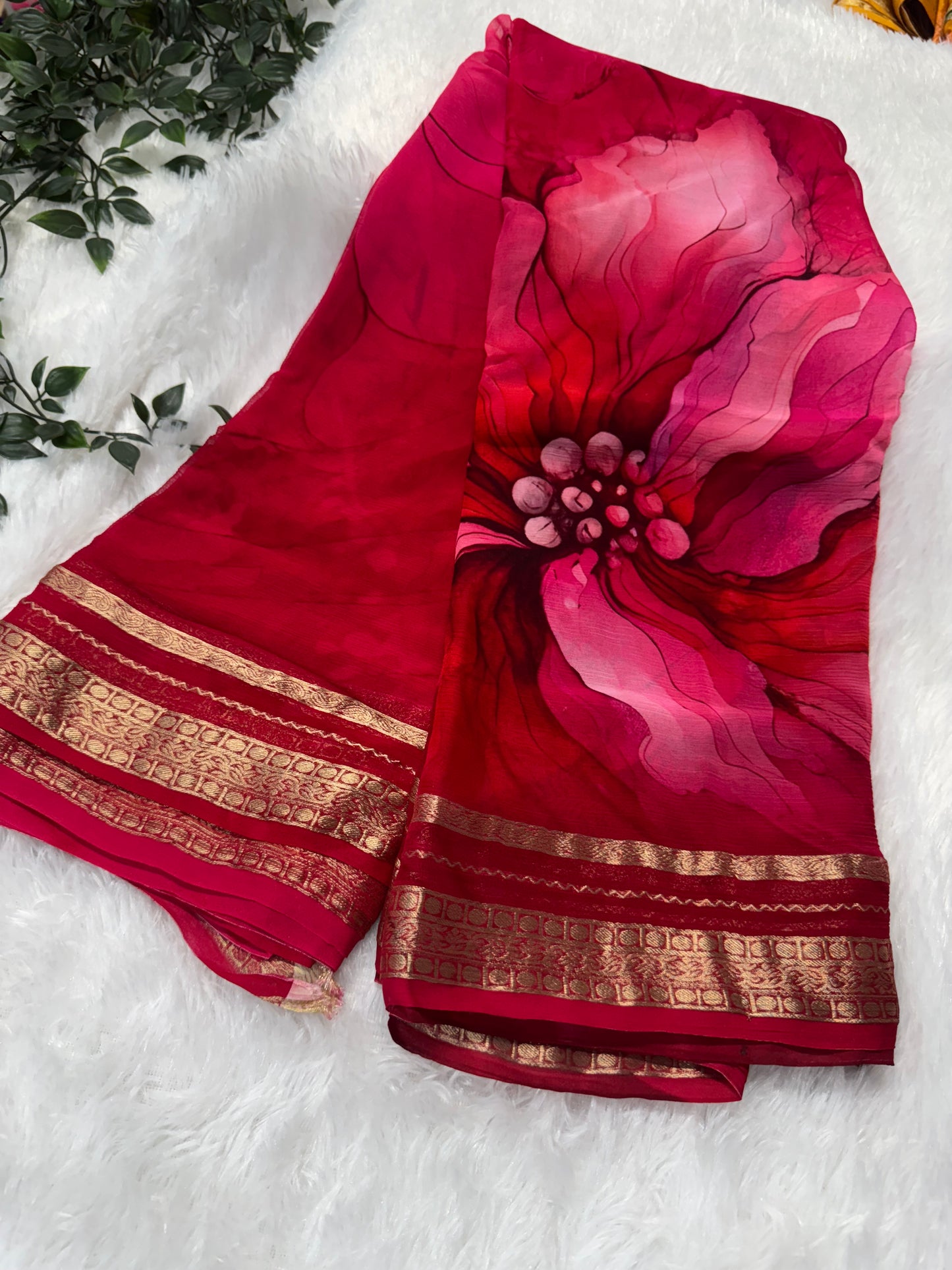 Pure chiffon digital print saree-SR1150B