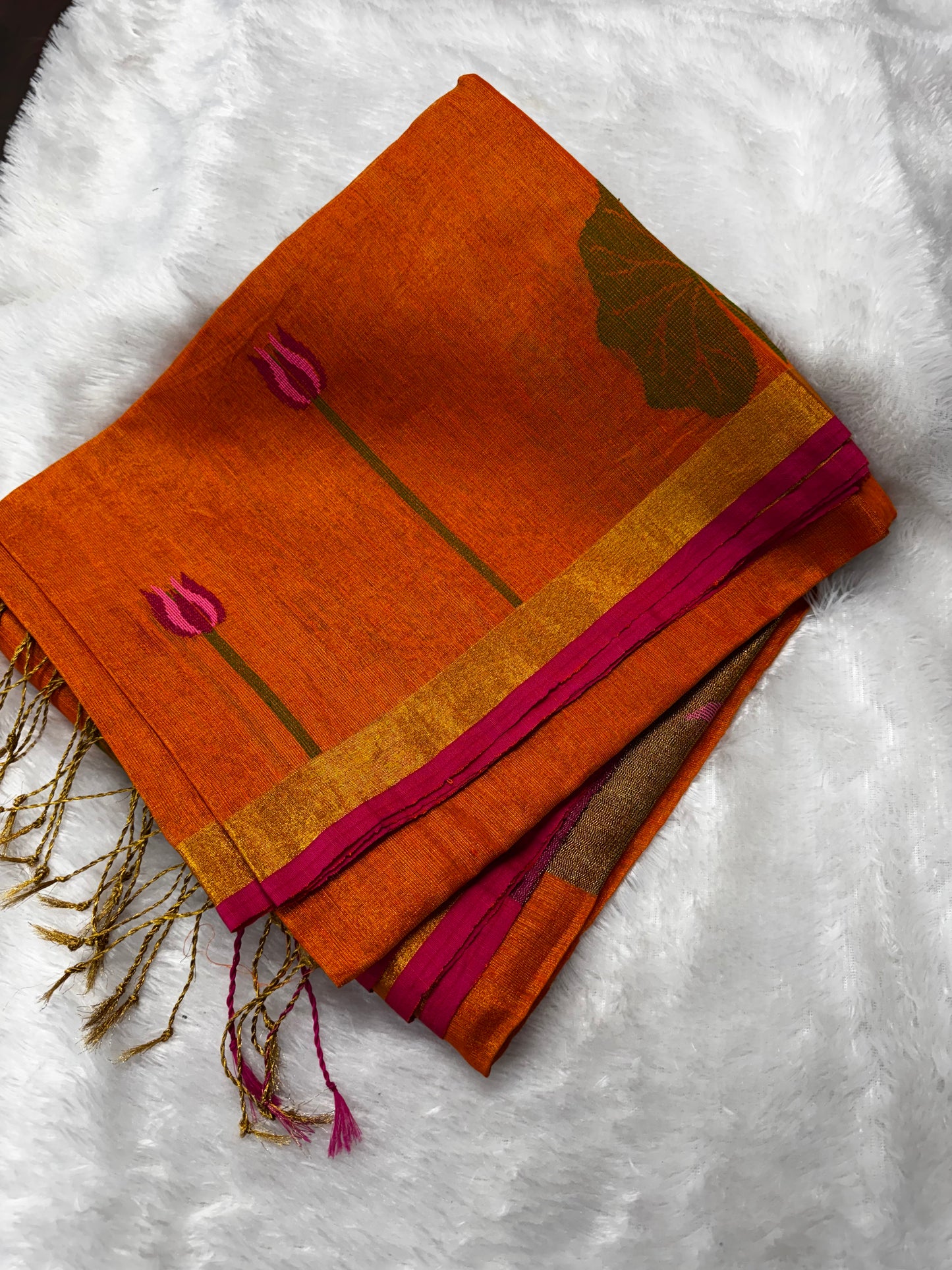 Linen tissue Jamdhani saree-SR1224A