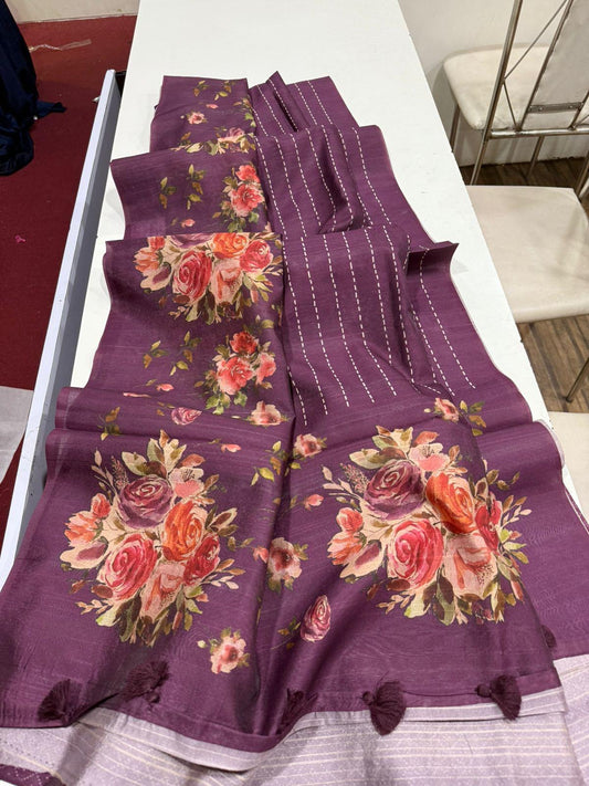 Soft Tassar saree-SR1060D