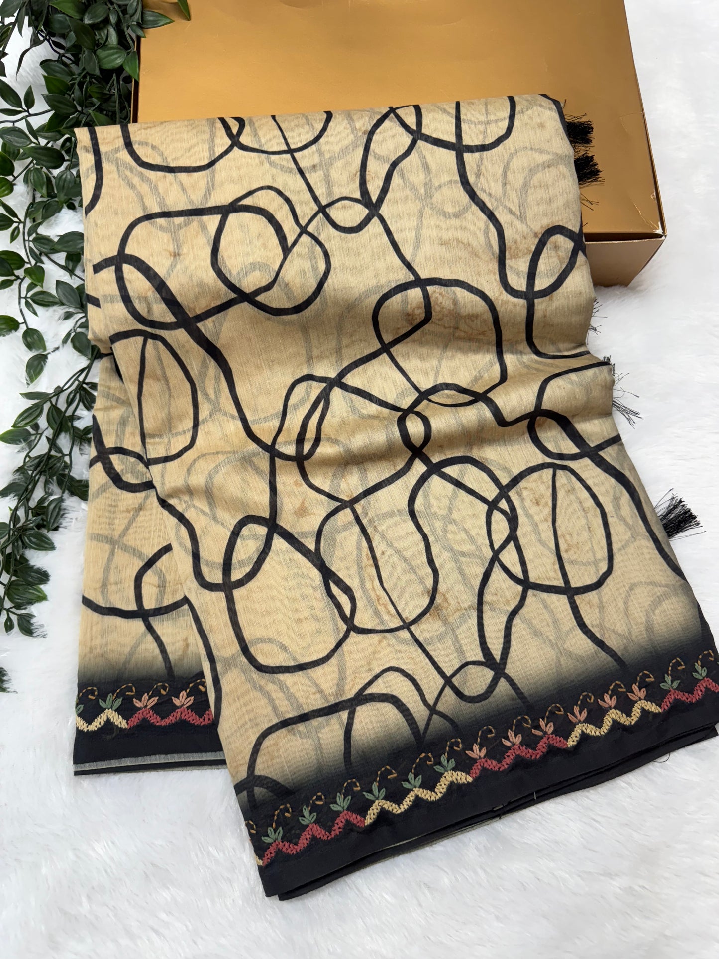 Chanderi work saree