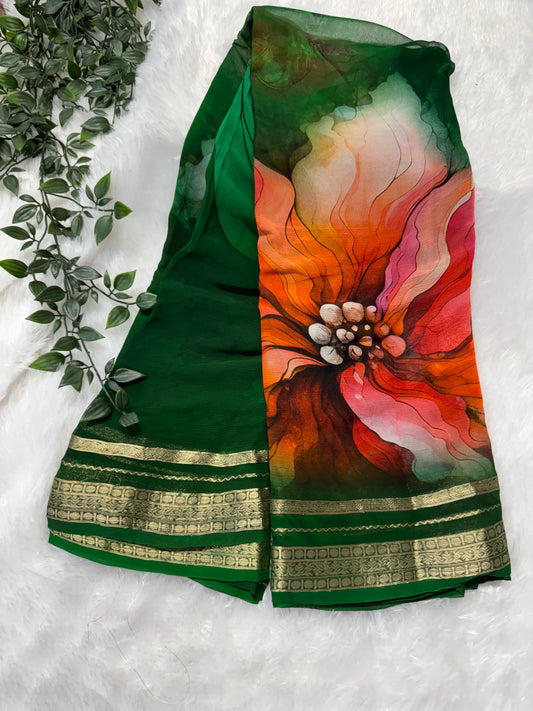 Pure Chiffon digital print saree-SR1150G