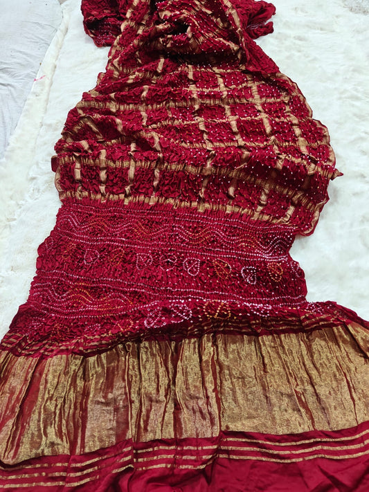 Gharchola checks Bandhini Saree-SR1217B