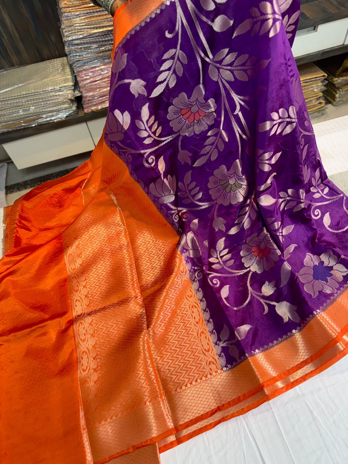 Banaras Paper silk sarees-SR1302