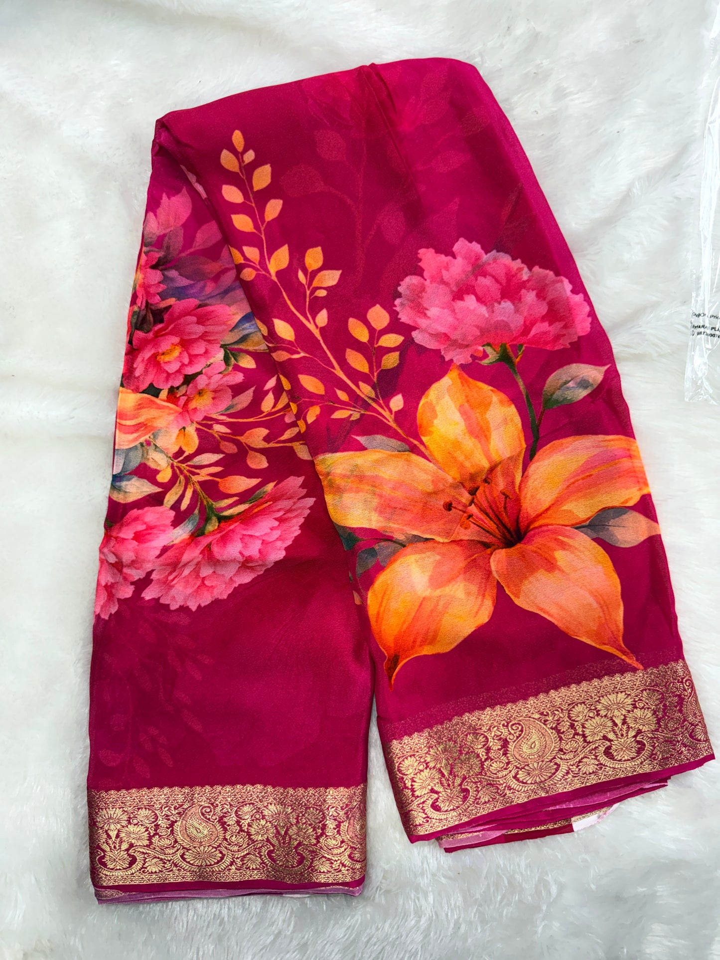 Pure chinnon digital print saree-SR1210B