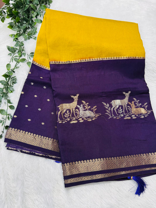 Mysore dola crepe  silk saree-SR1159C