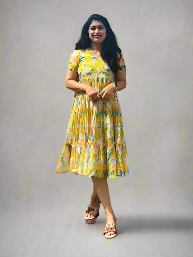 Kota Digital Print Frock-SRF1025A