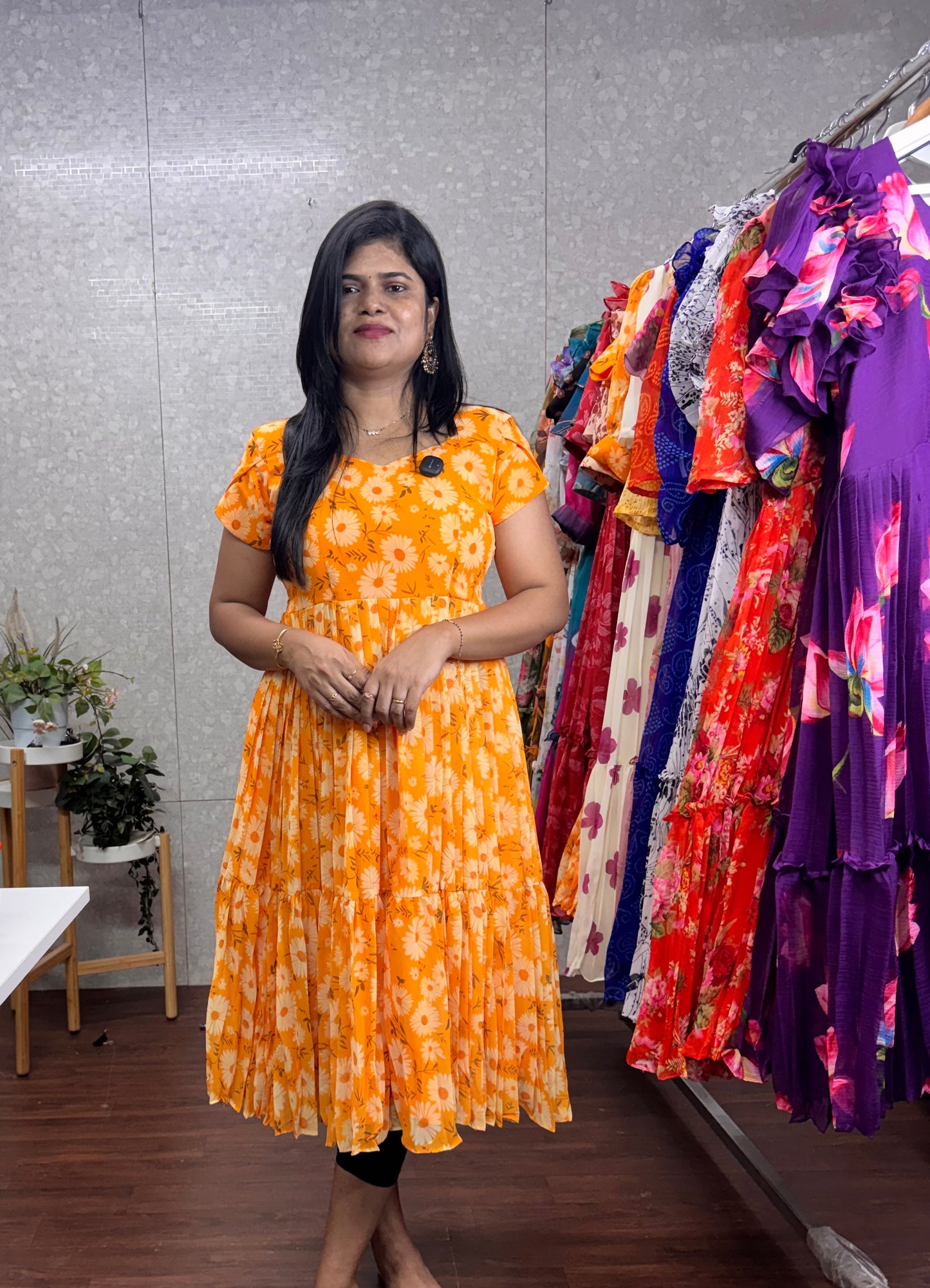 Georget printed frock -SRF1071C