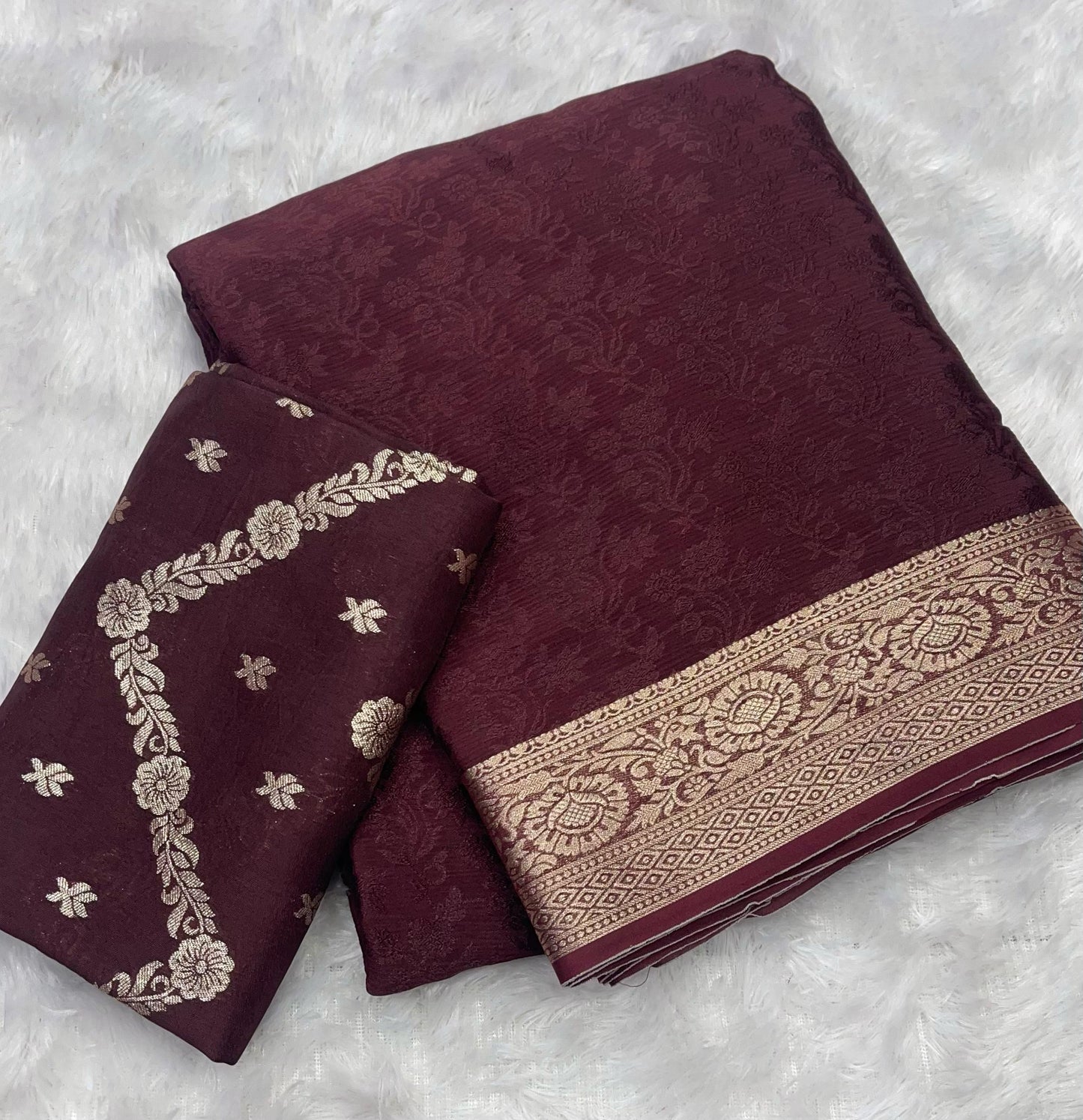 Pure Chinnon jacquard saree-SR1108B