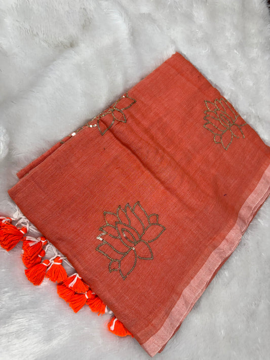 Pure mulmul cotton saree-SR1201D