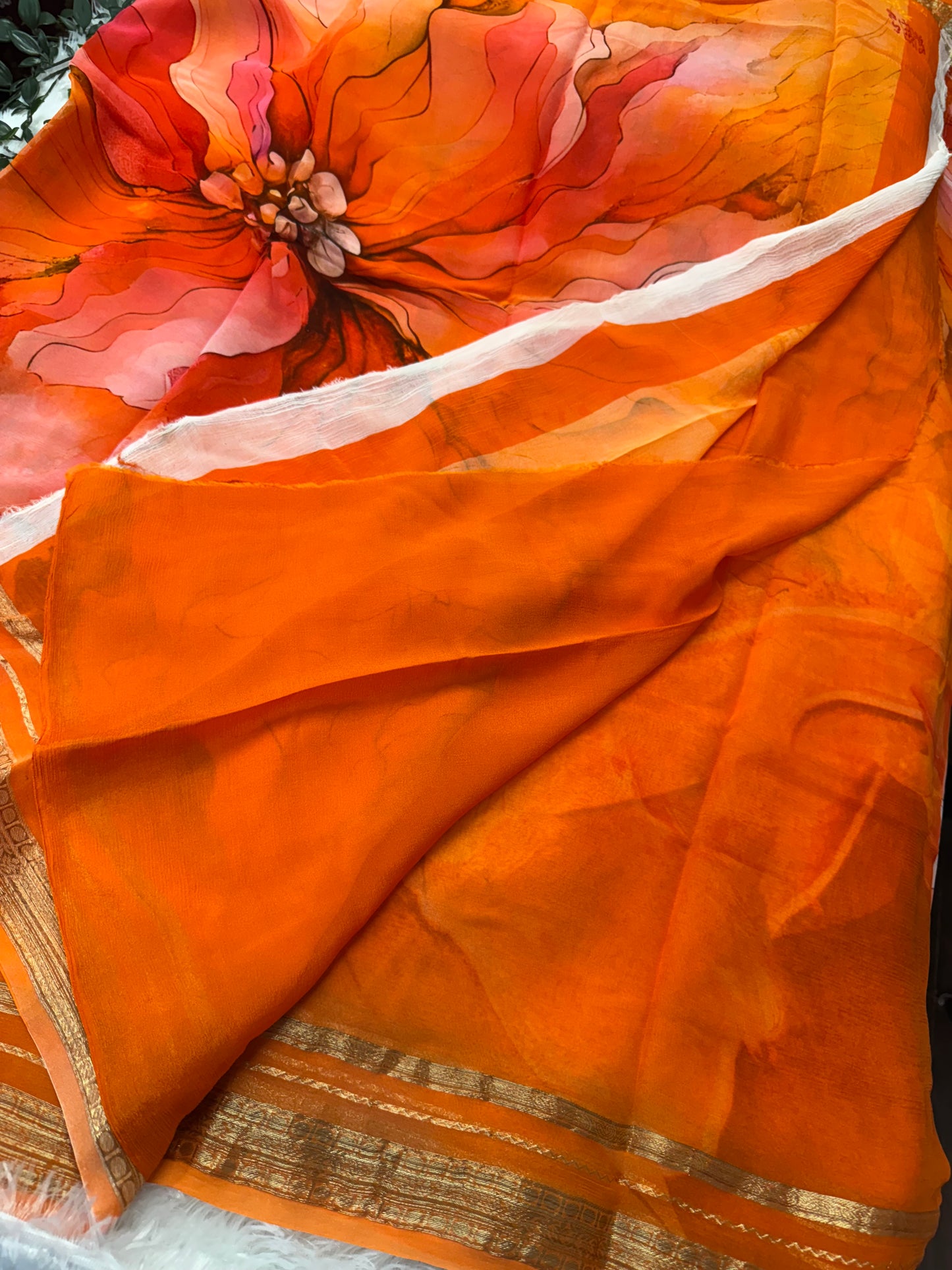 Pure chiffon digital print saree-SR1150H