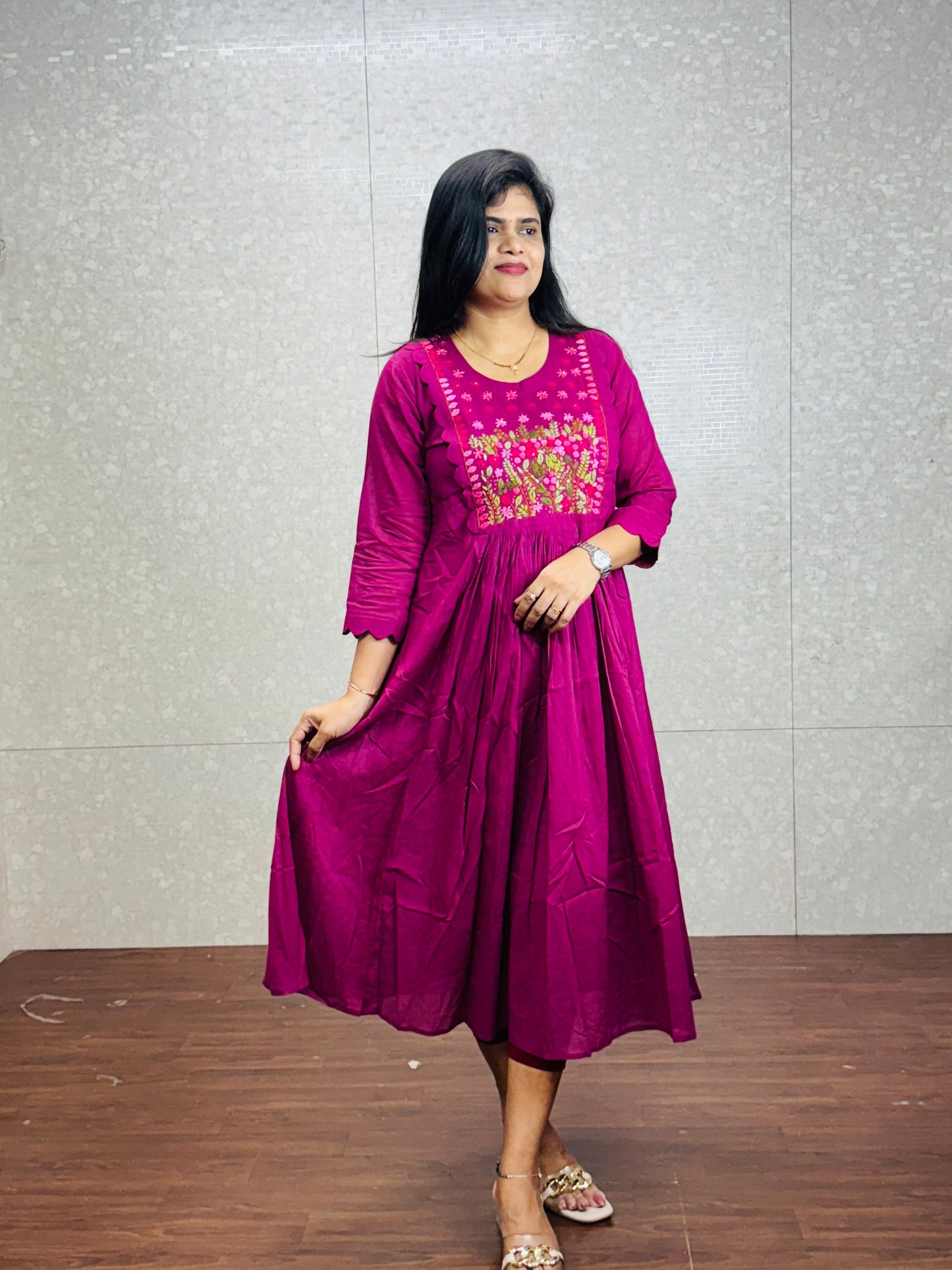 Pure Mulmul Cotton Frocks-SR2001C
