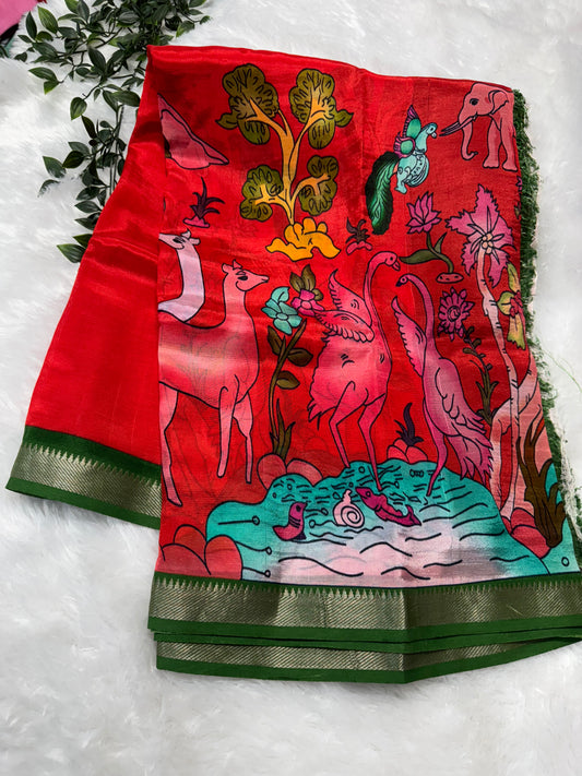 Mangalagiri pattu kalamakari-SR1102B
