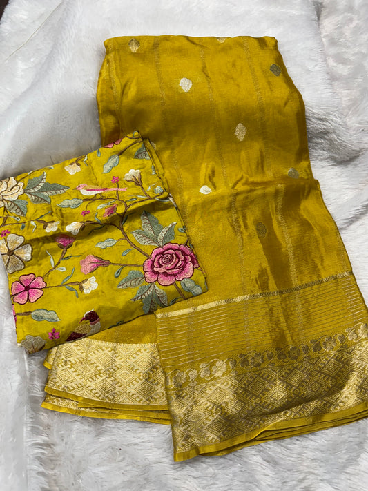 Pure chinnon silk sarees-SR1179B