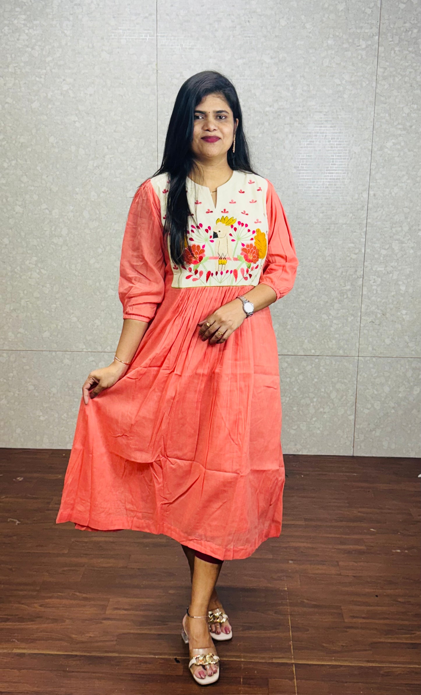 Pure mulmul cotton frock-SRF2003B