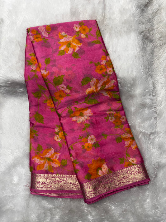 Chinnon floral print saree-SR1236L