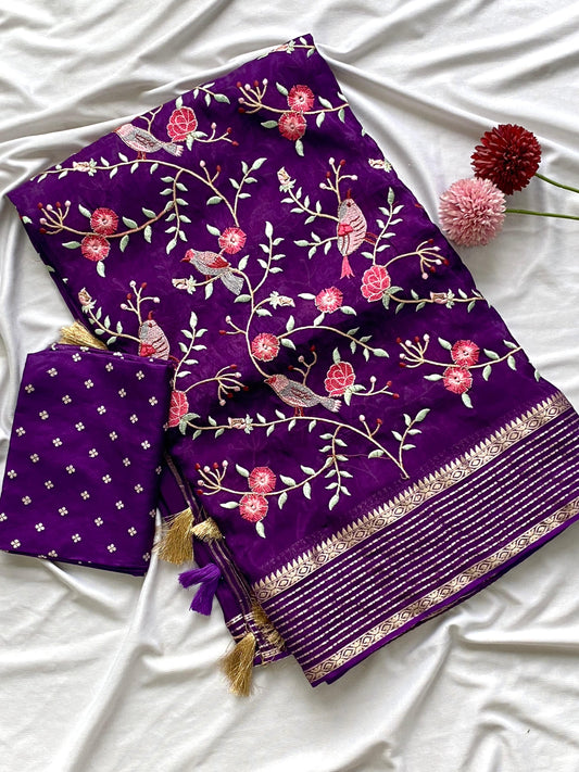H.O silk saree-SR1063C