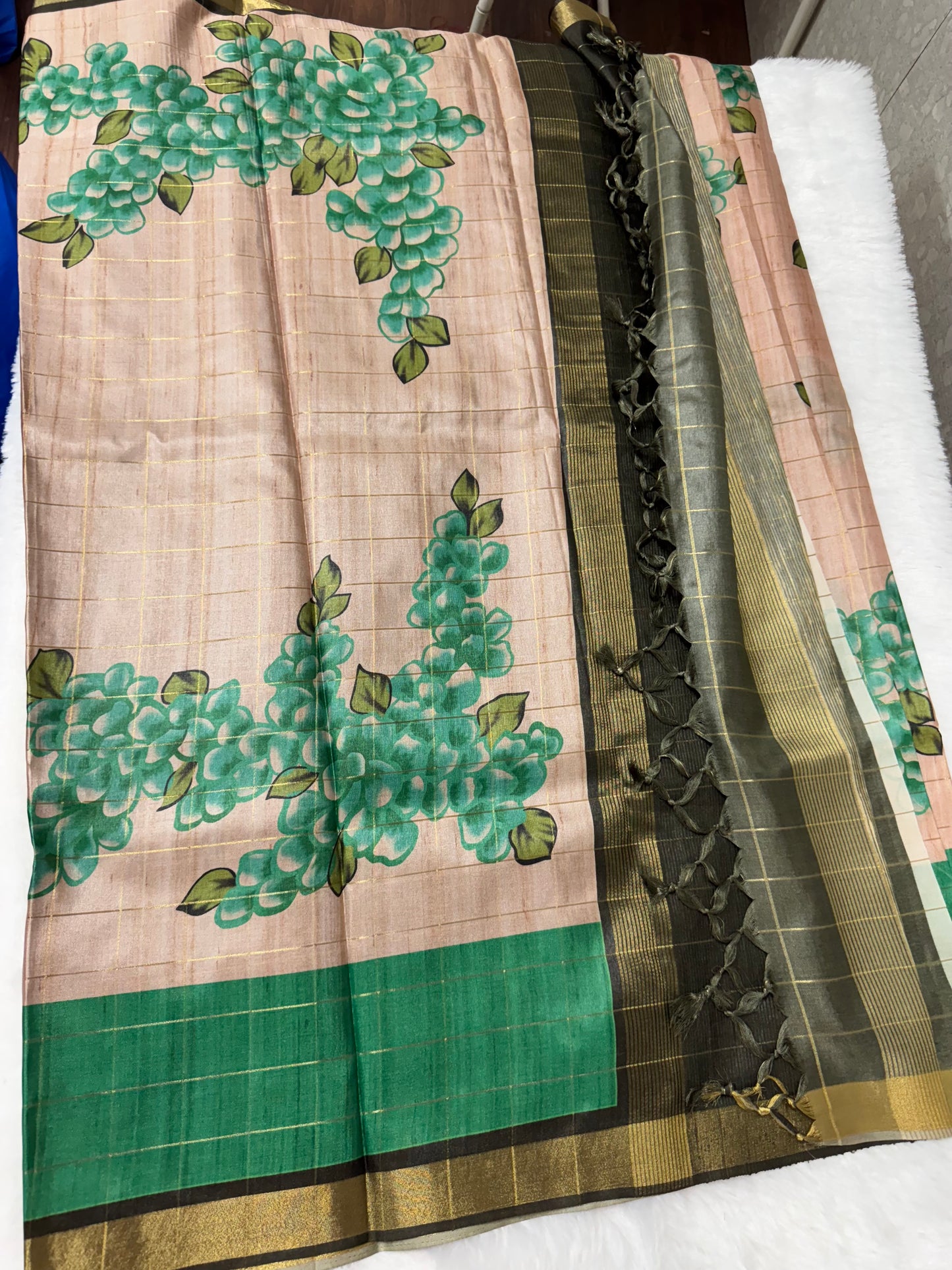 Korean Tassar Saree