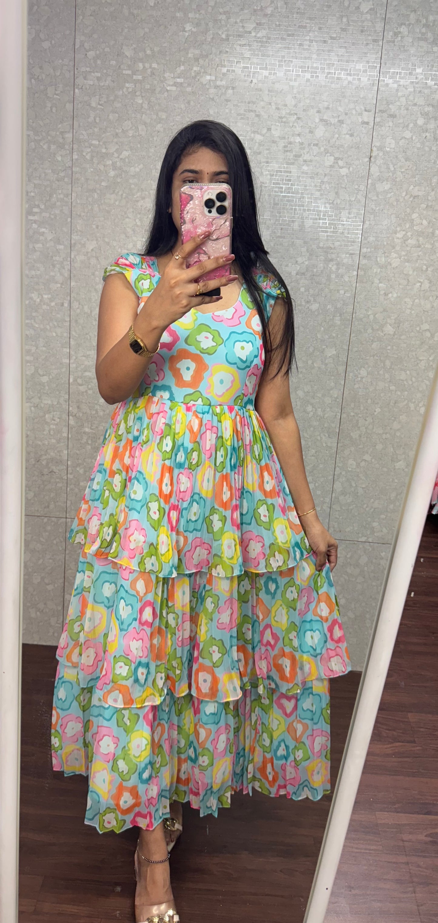 Chiffon doodles Frock-SRF1026A