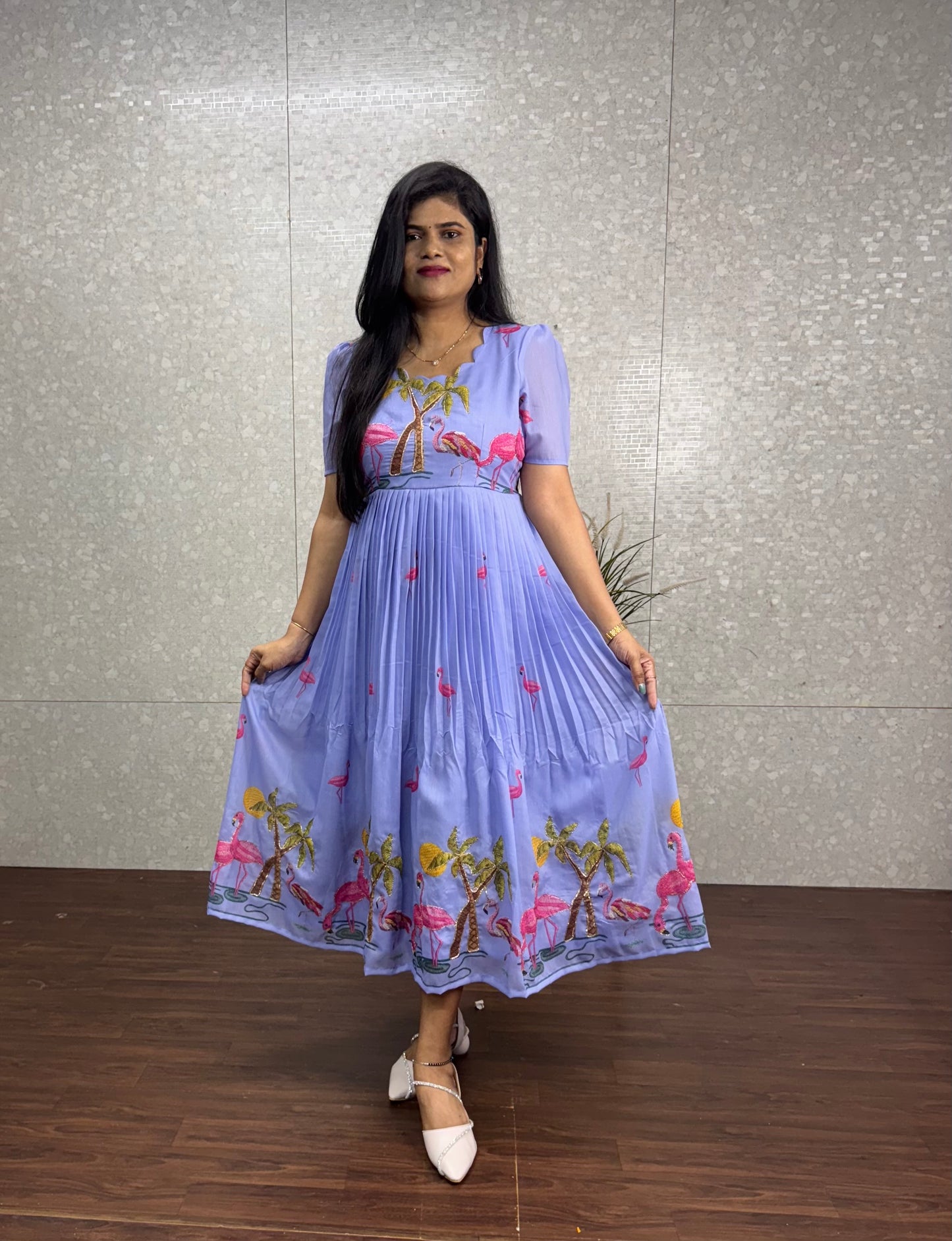 Mulchanderi frocks-SRF1028C