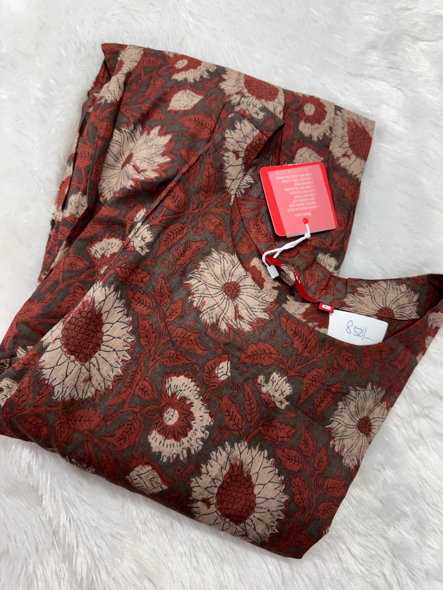 Jaipur cotton ajrakh frock-SRS058F