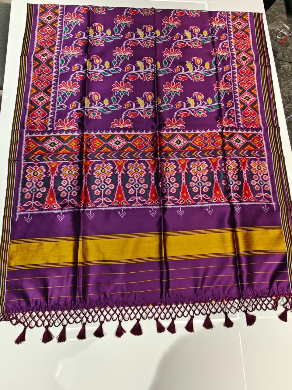Spun silk Patola saree-SR1183H