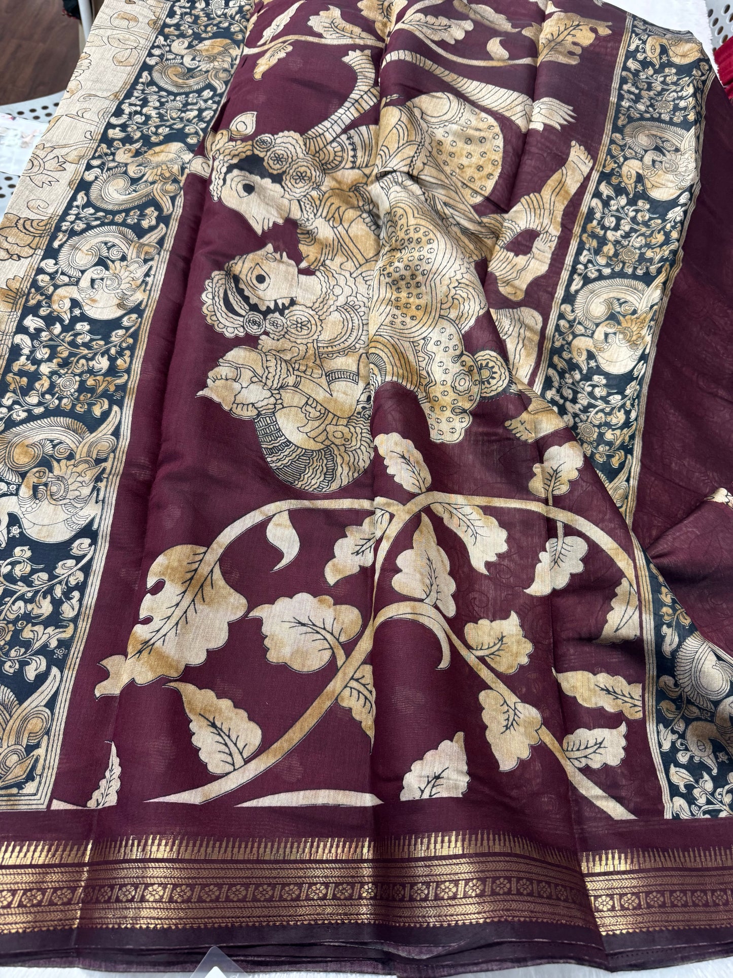 Maheswari silk Kalamkari saree-SR1211C