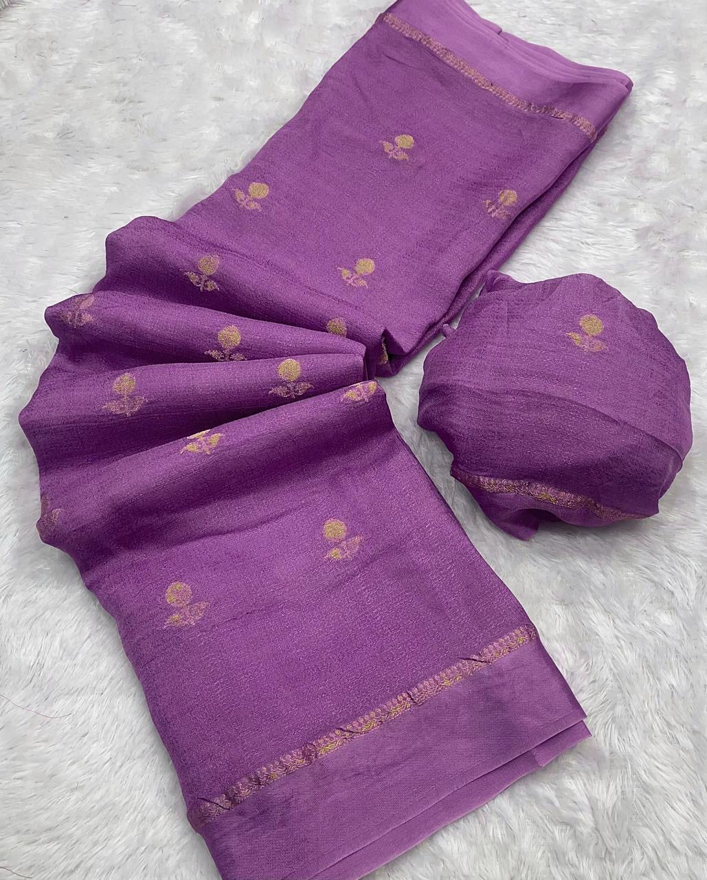 Viscose khaddi Georget saree-SR1034C