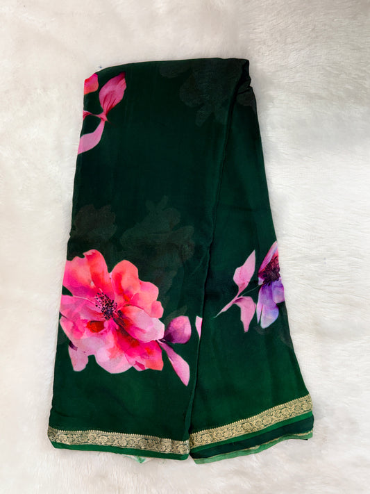 Pure chinnon digital print saree-SR1227D